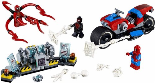 marvel lego set spider-man bike rescue pieces