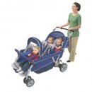 6-passenger folding triplet stroller design