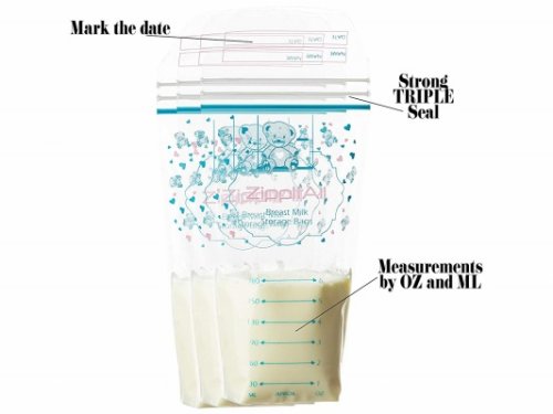 DiRose 50 Count Breast Milk Storage Bags features