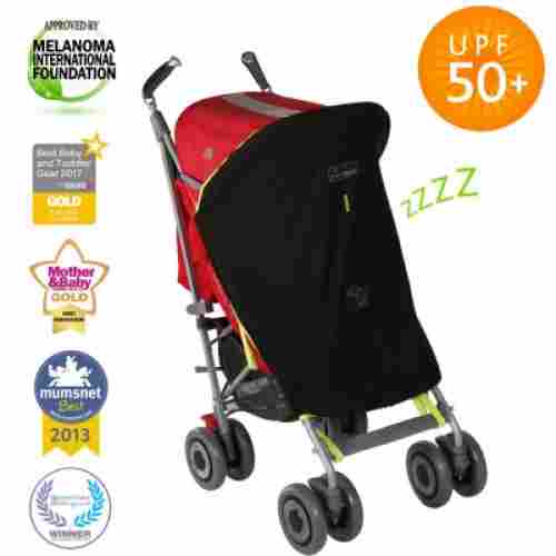 snoozeShade UPF50+ stroller cover design