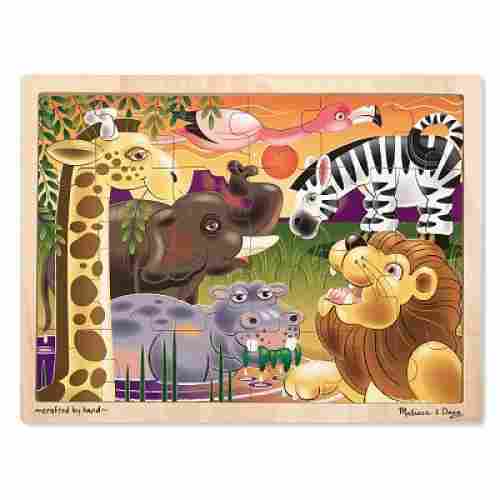 melissa & doug african plains wooden puzzle