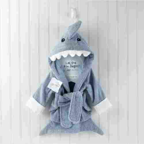 “Let the Fin Begin” Blue Terry Shark Robe by Baby Aspen