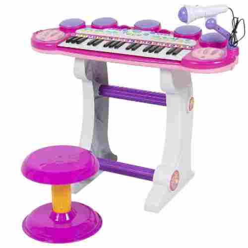 best choice products 37-key kids karaoke machine two piece set