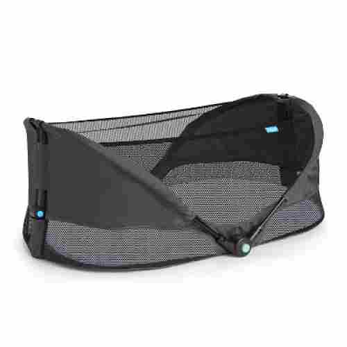 brica fold n go travel bassinet grey