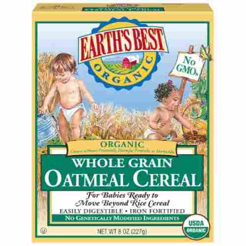 earth's best whole grain organic baby cereal box