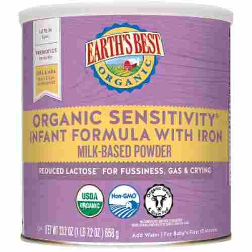earth's best organic low lactose baby formula pack