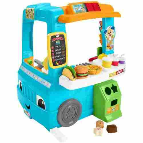 fisher-price servin’ up food truck play kitchen for kids and toddlers