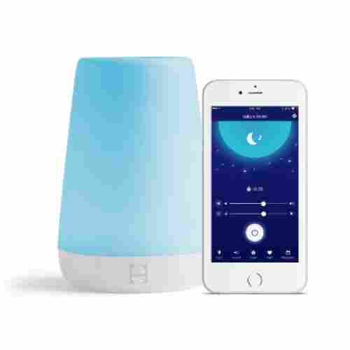 hatch night light and time-to-rise sleep sound machines display