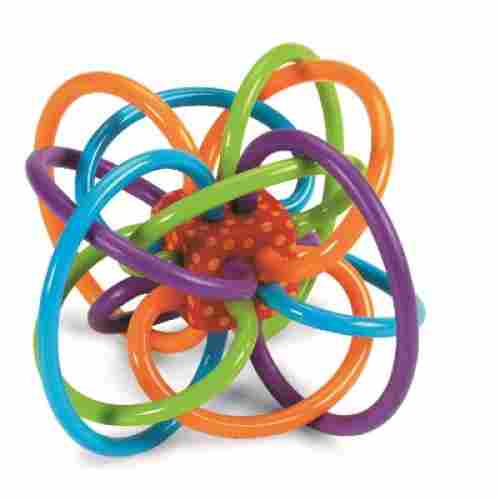 manhattan winkel rattle & teether sensory toy for toddlers