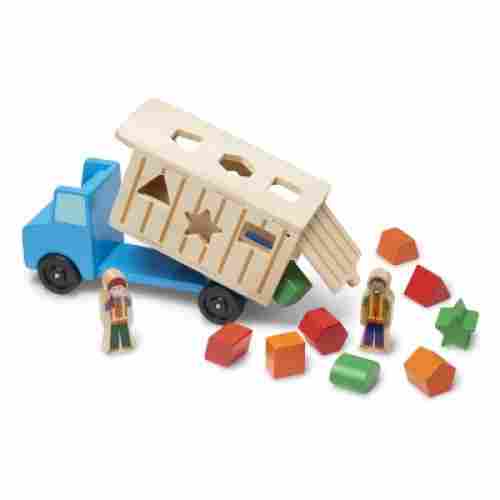 melissa & doug shape-sorting dump truck wooden toy for kids and toddlers