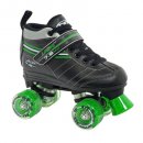 boy's laser speed quad roller skates for kids black and green
