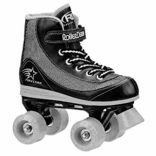 youth boys firestar roller skates for kids black and grey