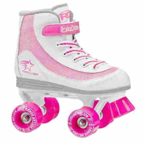 roller derby 1978-01 firestar roller skates for kids pink and white