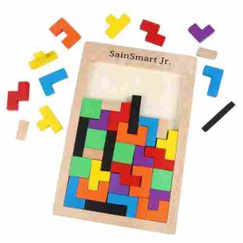 sainSmart jr. tetris puzzle wooden toys for kids and toddlers