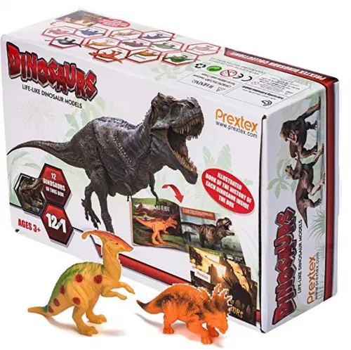 pretex realistic pack of 12 dinosaur toys for kids box