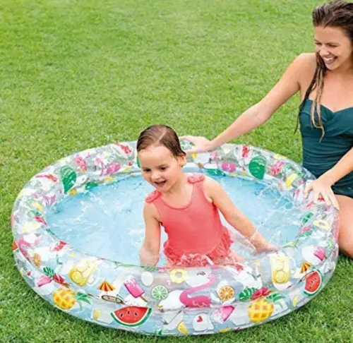 Intex Inflatable Stars Kiddie 2 Ring Circles Swimming Pool on display