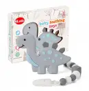 Dinosaur Teether Pain Relief Toy with Pacifier Clip Holder