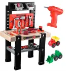 iBase Toy Kids Tool Bench, 91 Pieces Toy Workbench with Electric Drill, Construction Toy Vehicles, and Storage Space, Toddler Tool Bench 