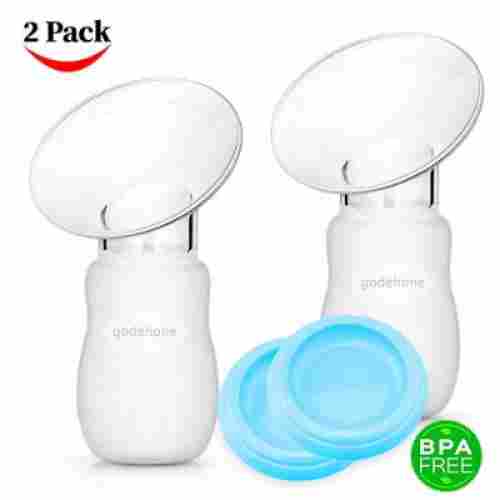 Silicone 2 Pack with Protective lid Manual breast pump two pack display
