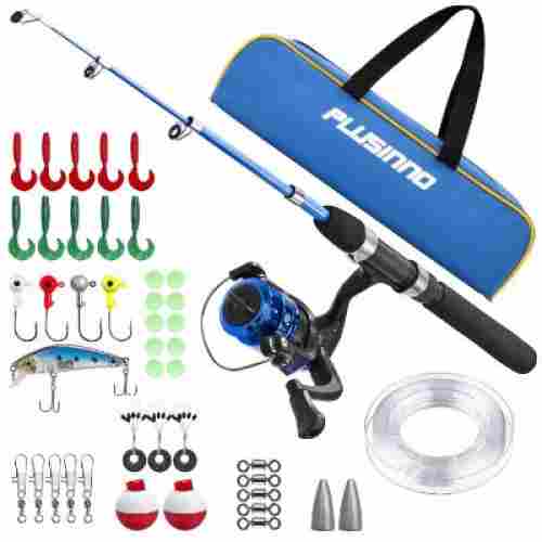 PLUSINNO Portable Telescopic Fishing Rod and Reel Combo