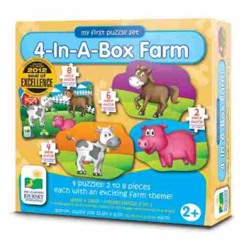 learning journey 4 in a box farm jigsaw puzzle for kids box