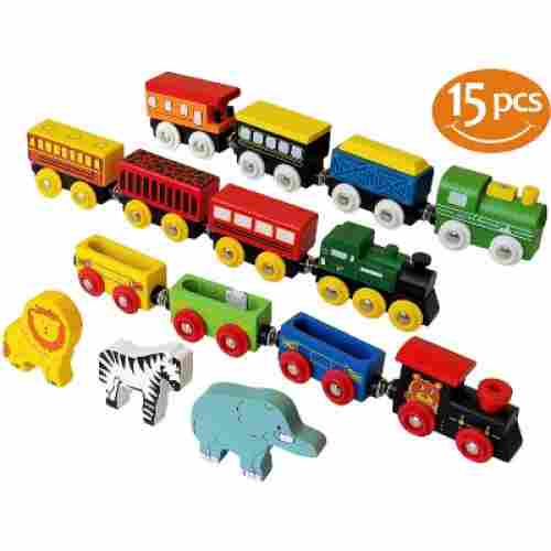 ToysOpoly 12 PCS Magnetic Engines With 3 Bonus Animals