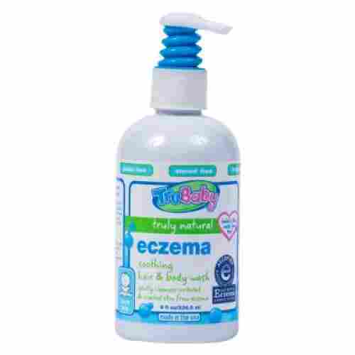 truBaby eczema soothin  unscented, 8 oz baby wash for eczema display