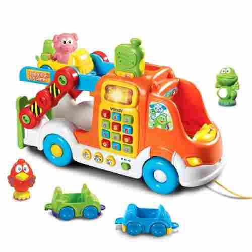vTech pull & learn car carrier toy cars